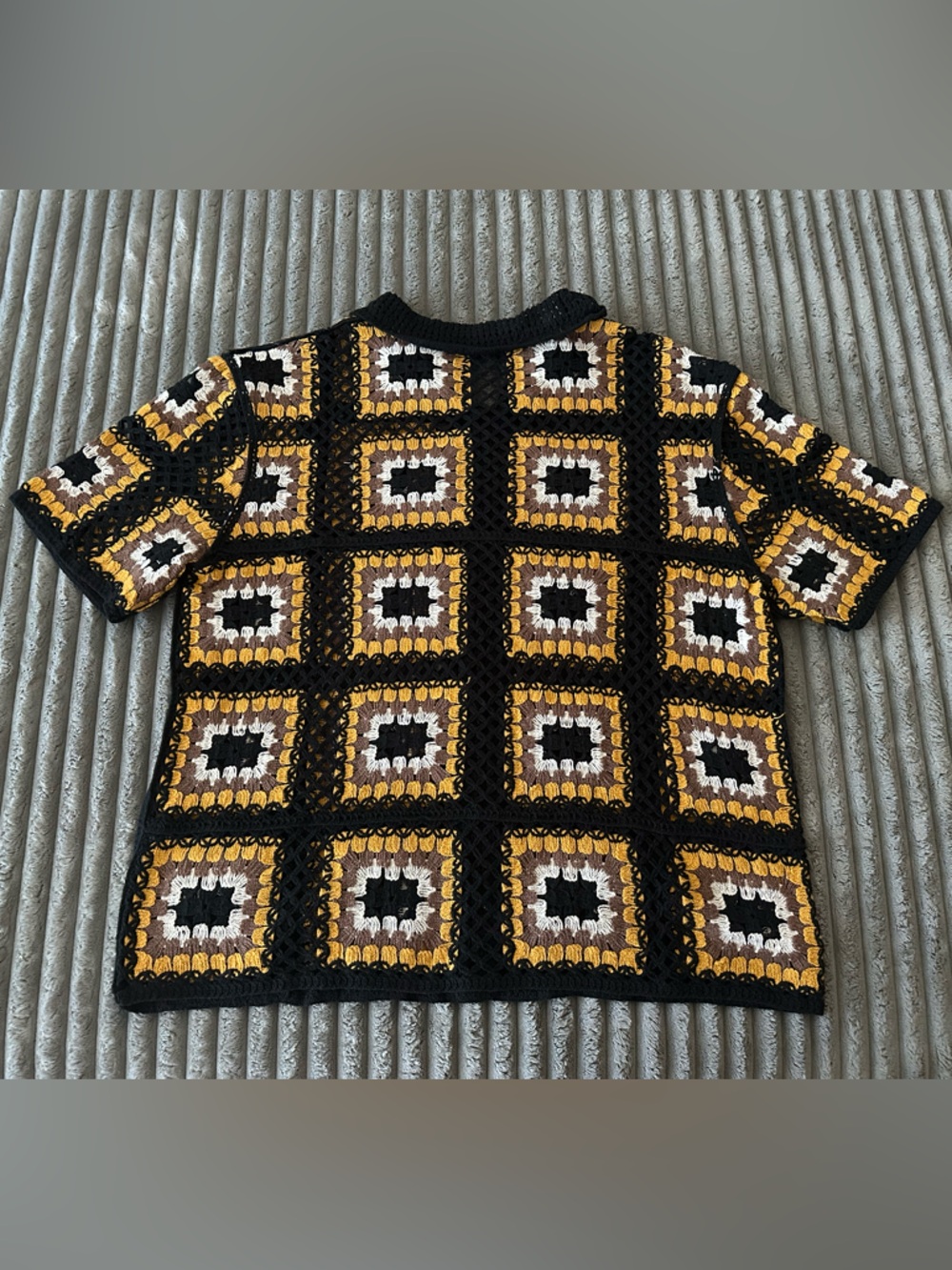 Men’s crochet Button down shirt - Picture 3 of 4